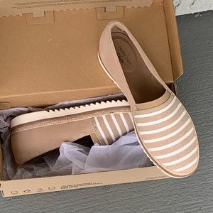 CLARKS Striped Suede Slip On